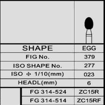 Cross Tech Zirconia FG Burs - Egg Shape