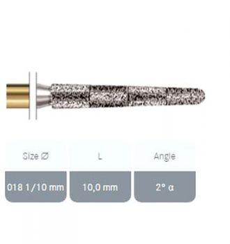 Komet Tapered Round Green Band S Type Diamond Bur