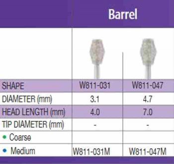SS White G2 Diamond Burs - Barrel