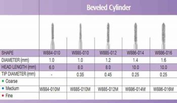 SS White G2 Diamond Burs - Beveled Cylinder