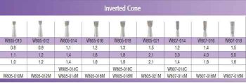 SS White G2 Diamond Burs - Inverted Cone