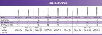 SS White G2 Diamond Burs - Round End Cylinder
