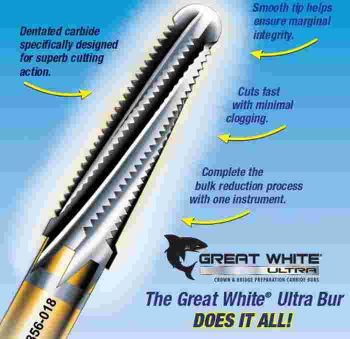 SS White Great White Ultra Crown Prep Burs